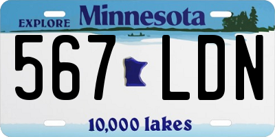MN license plate 567LDN