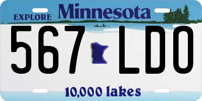 MN license plate 567LDO