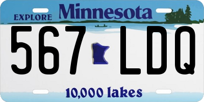 MN license plate 567LDQ