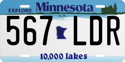 MN license plate 567LDR