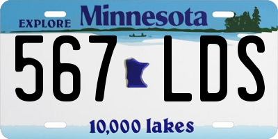 MN license plate 567LDS