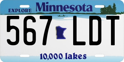 MN license plate 567LDT