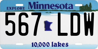 MN license plate 567LDW