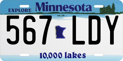 MN license plate 567LDY