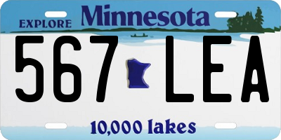 MN license plate 567LEA