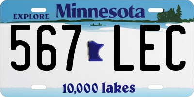 MN license plate 567LEC