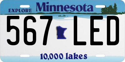 MN license plate 567LED