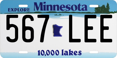 MN license plate 567LEE