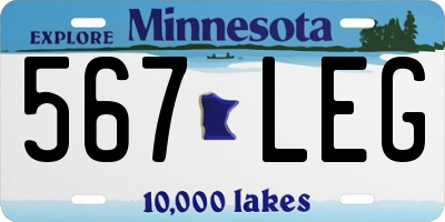 MN license plate 567LEG