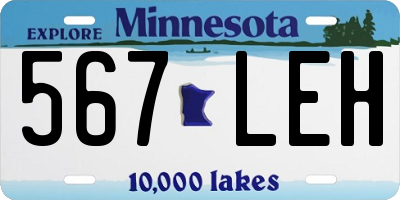 MN license plate 567LEH