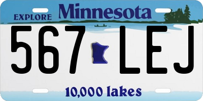 MN license plate 567LEJ