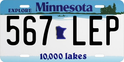 MN license plate 567LEP