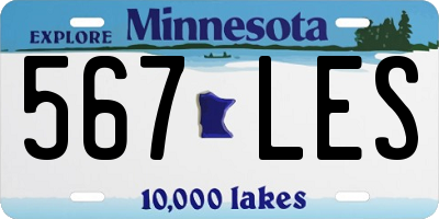 MN license plate 567LES