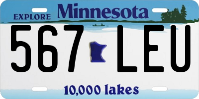 MN license plate 567LEU