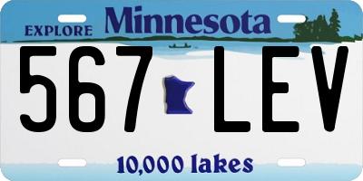 MN license plate 567LEV