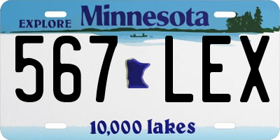 MN license plate 567LEX