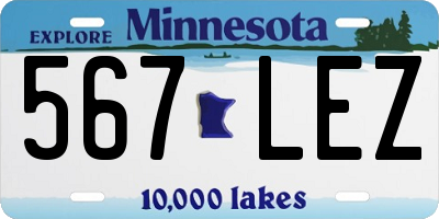 MN license plate 567LEZ