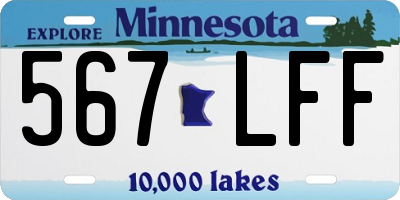 MN license plate 567LFF