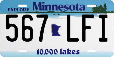 MN license plate 567LFI