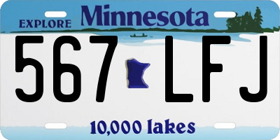 MN license plate 567LFJ