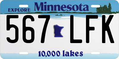 MN license plate 567LFK