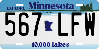 MN license plate 567LFW