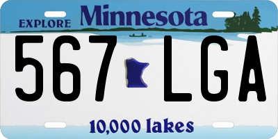MN license plate 567LGA