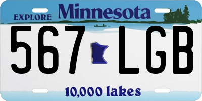 MN license plate 567LGB