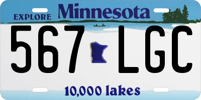MN license plate 567LGC