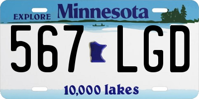 MN license plate 567LGD