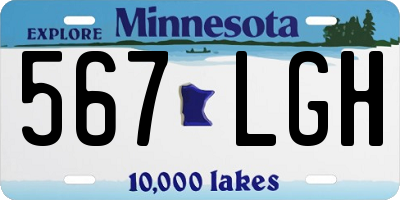 MN license plate 567LGH