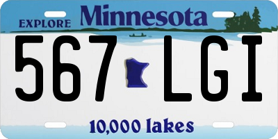 MN license plate 567LGI