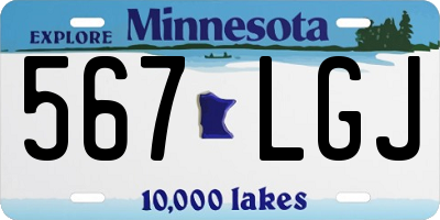 MN license plate 567LGJ
