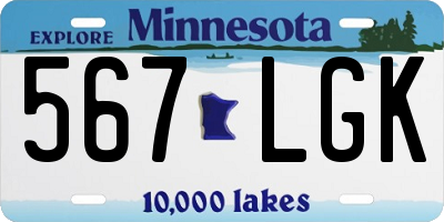 MN license plate 567LGK