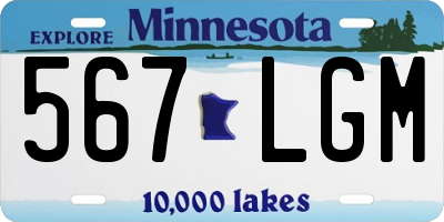 MN license plate 567LGM