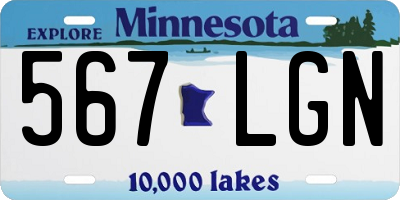 MN license plate 567LGN