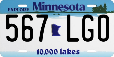 MN license plate 567LGO
