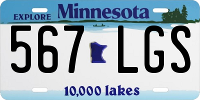 MN license plate 567LGS