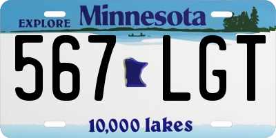 MN license plate 567LGT