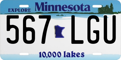 MN license plate 567LGU