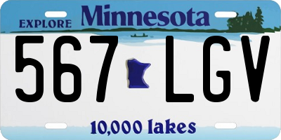 MN license plate 567LGV