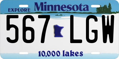 MN license plate 567LGW