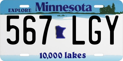 MN license plate 567LGY