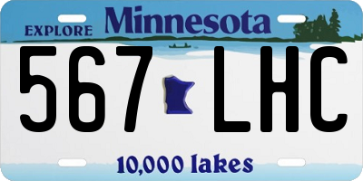 MN license plate 567LHC
