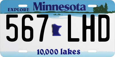 MN license plate 567LHD