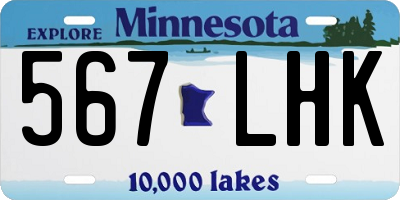 MN license plate 567LHK
