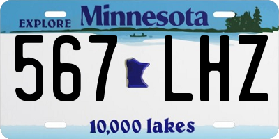 MN license plate 567LHZ