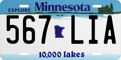 MN license plate 567LIA