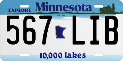 MN license plate 567LIB