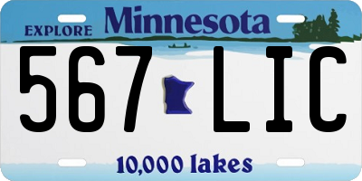 MN license plate 567LIC